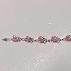 Vintage Avon Pink Stones Statement Bracelet Crystal Accents